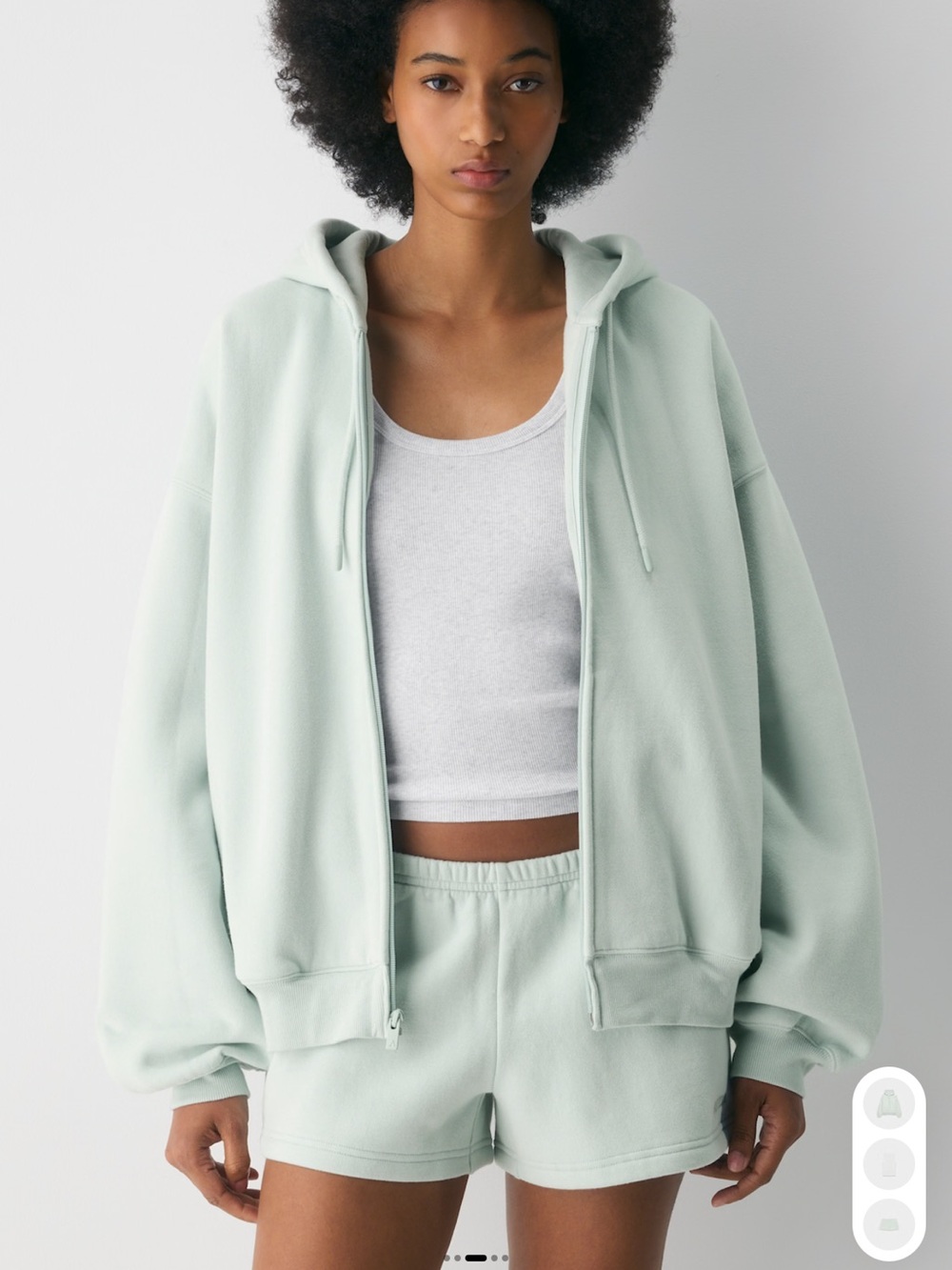 NWT Aritzia sweatfleece mega zip hoodie - agave green